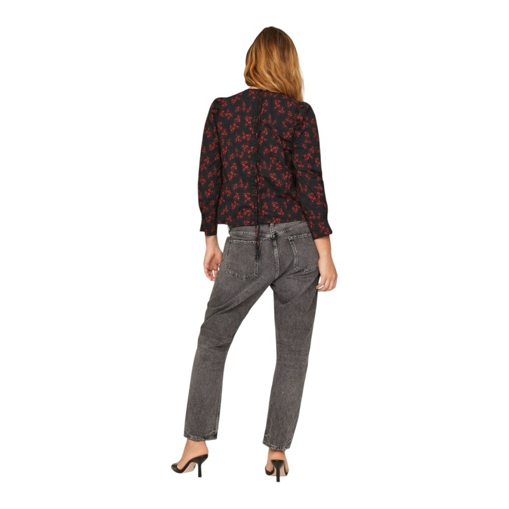 Thakoon Black and Red Floral Long Sleeve Top XXL Womens - Picture 2 of 5